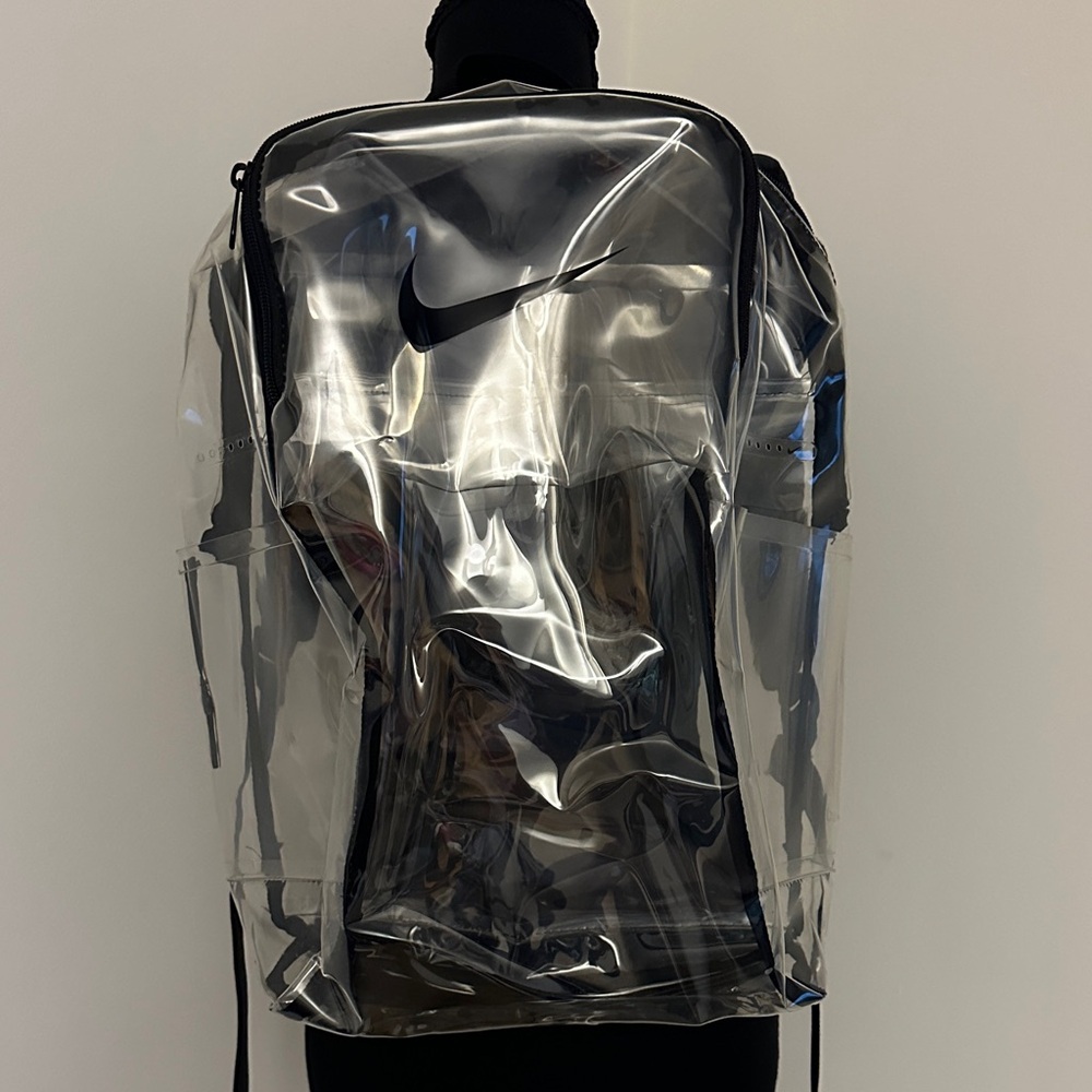 Nike Transparent Backpack with Black Trim and Swoosh